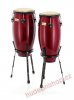 Millenium - CONGASET 10"+11", materi�l: d�evo, barva: �erven�, sada obsahuje jednotliv� dr��ky